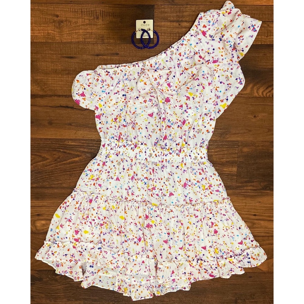 Buddy Love One Shoulder Confetti Dress 🎉💜